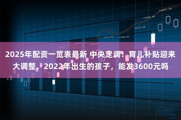 2025年配资一览表最新 中央定调！育儿补贴迎来大调整，2022年出生的孩子，能发3600元吗